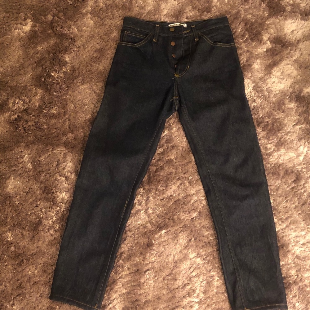 American Apparel button fly mom jeans